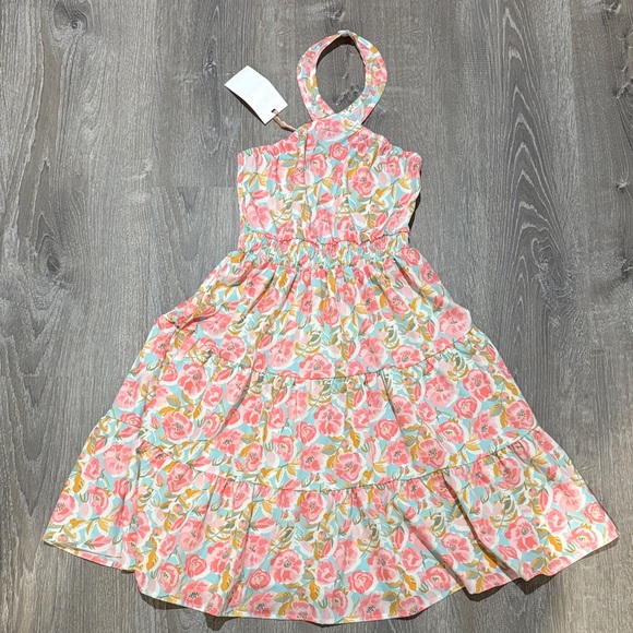 Grace Karin Other - Grace Karin Girls Floral Halter Tiered Dress Pink Green